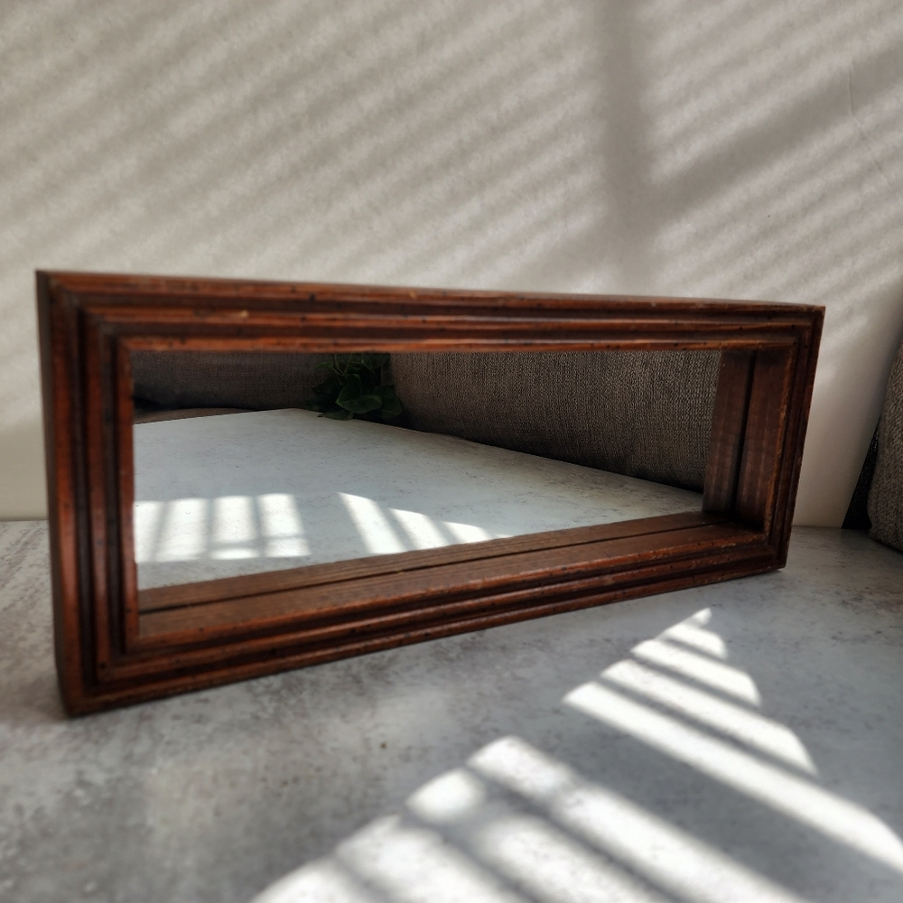 Vtg Wood mirror